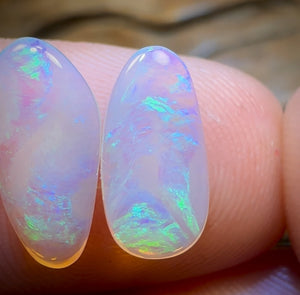 2.4cts - Lightning Ridge Crystal Opal Pair