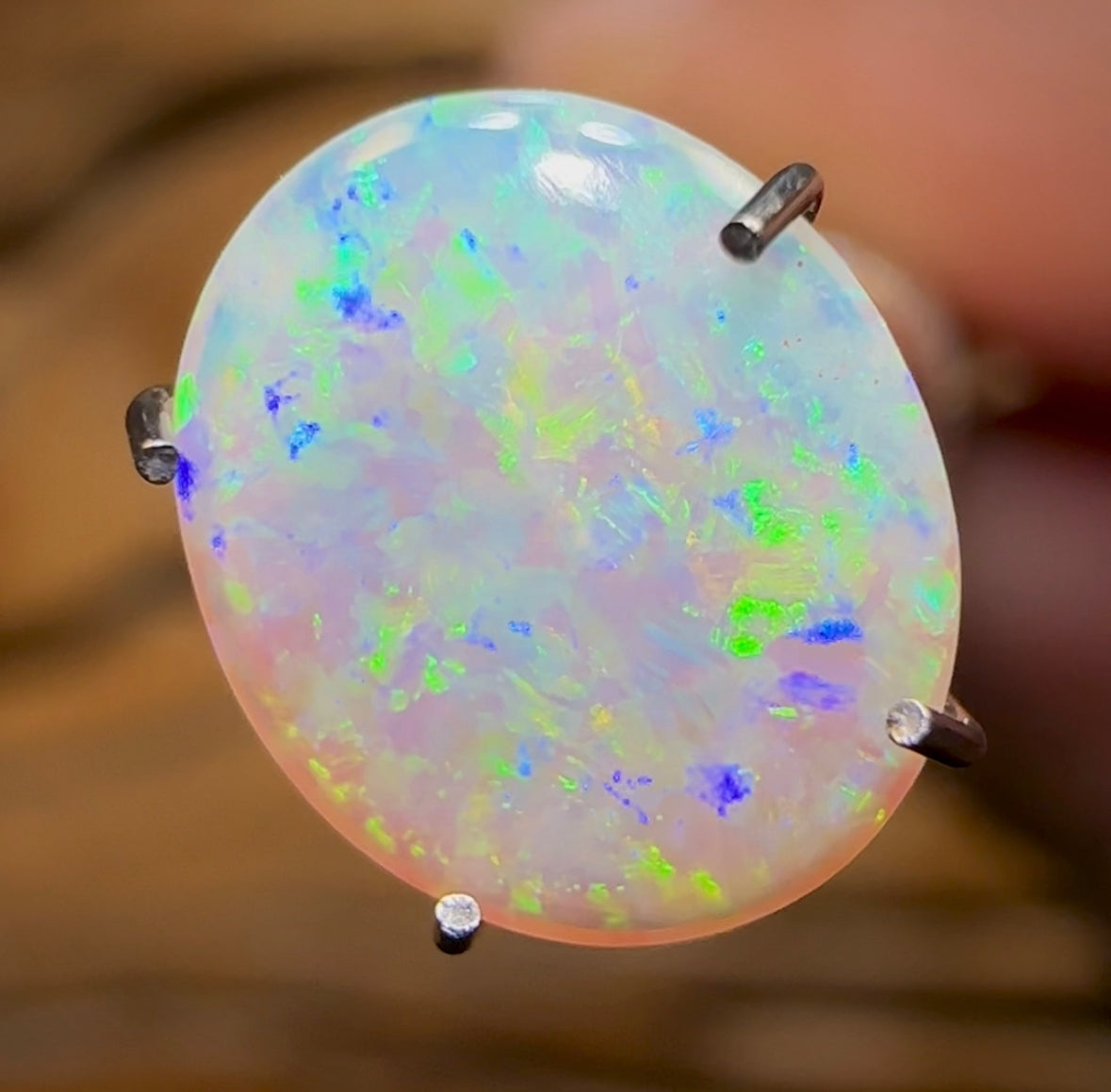 0.9cts - Lightning Ridge Crystal Opal. Double Sided - Opal Whisperers