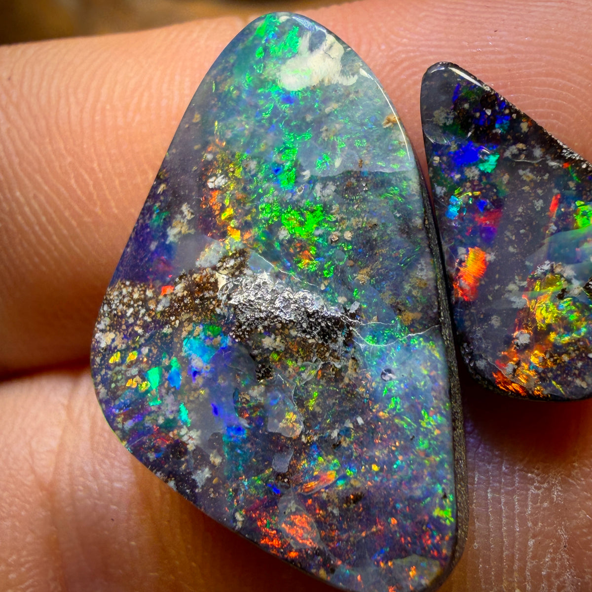 20.6cts - Top Australian Boulder Seam Opal Pair