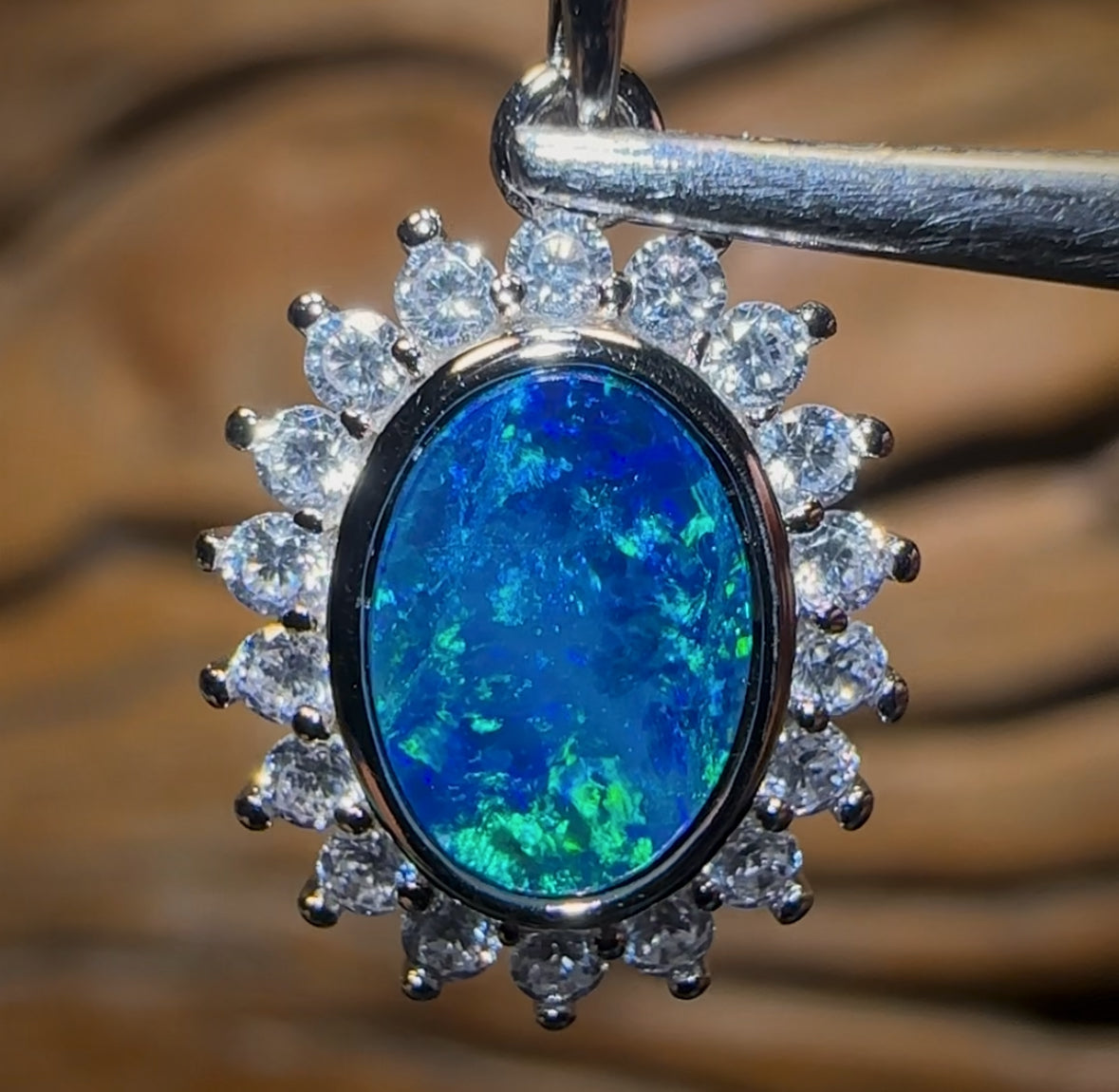 Princess Sterling Silver - Queensland Boulder Opal Doublet Pendant