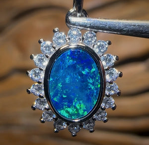 Princess Sterling Silver - Queensland Boulder Opal Doublet Pendant