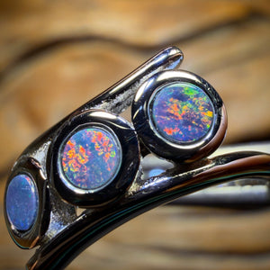 🔨 AUCTION 🔨 Sterling Silver - Queensland Boulder Opal Doublet Ring