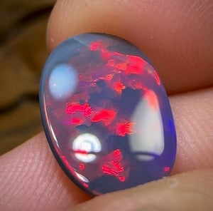 2.45cts I’m On Fire RED ON BLACK Lightning Ridge Black Opal - Opal Whisperers