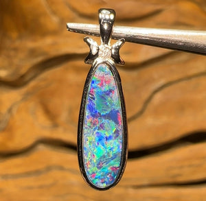 Sterling Silver - Australian￼ Boulder Opal Doublet Pendant - Opal Whisperers