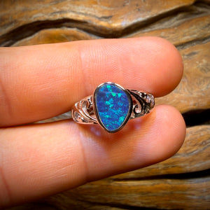 Sterling Silver - Queensland Boulder Opal Doublet Ring