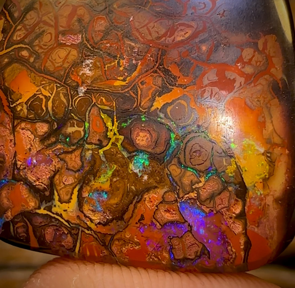 96.1cts - Artistic Tribal Yowah Nut Opal. Australian Boulder Opal