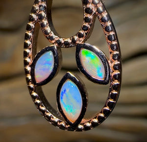 Sterling Silver Plated - Solid South Australian Crystal Opal Pendant