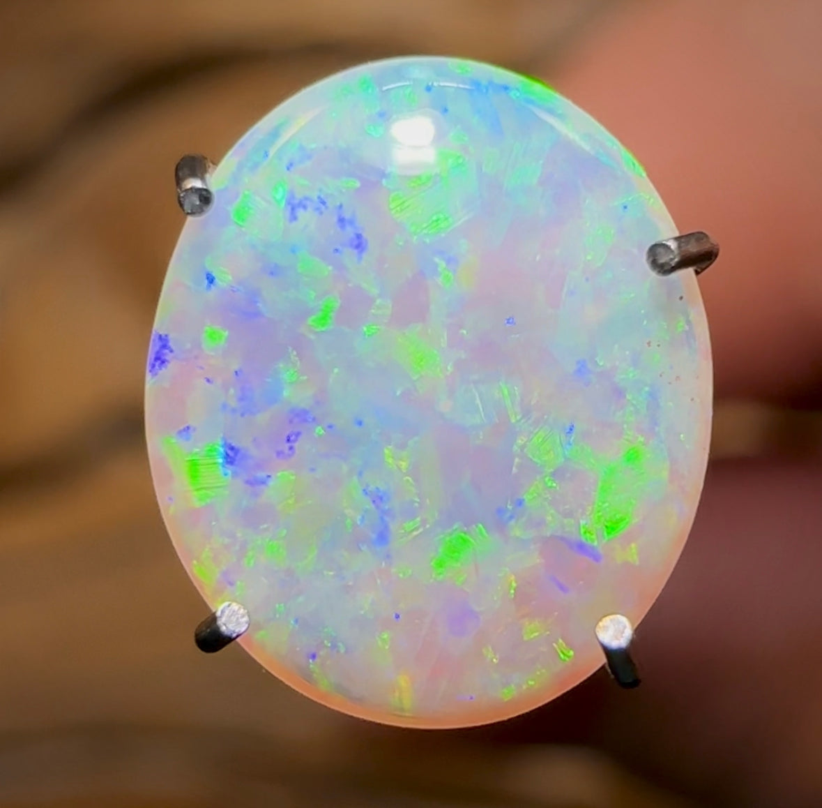 0.9cts - Lightning Ridge Crystal Opal. Double Sided - Opal Whisperers