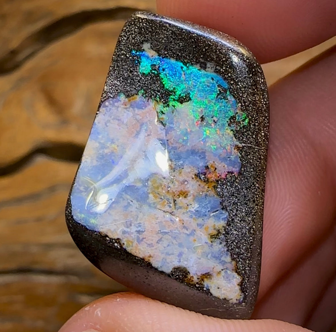 54.2cts - Australian Boulder Seam Opal from Opalton - Opal Whisperers
