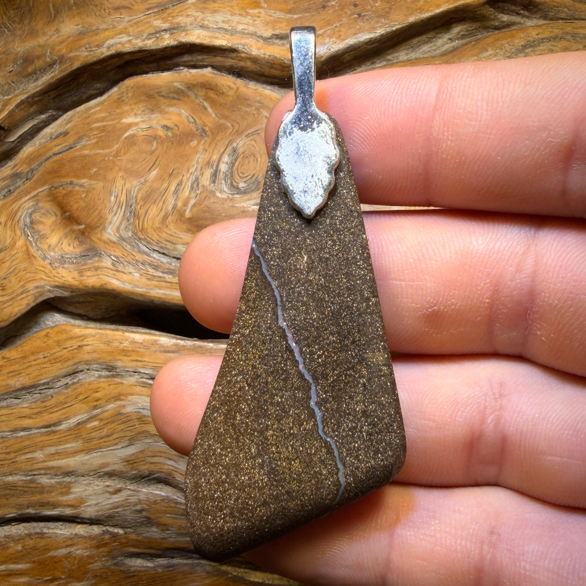 Half Price Card! XLarge Solid Queensland Boulder Seam Opal Pendant Electric Colours