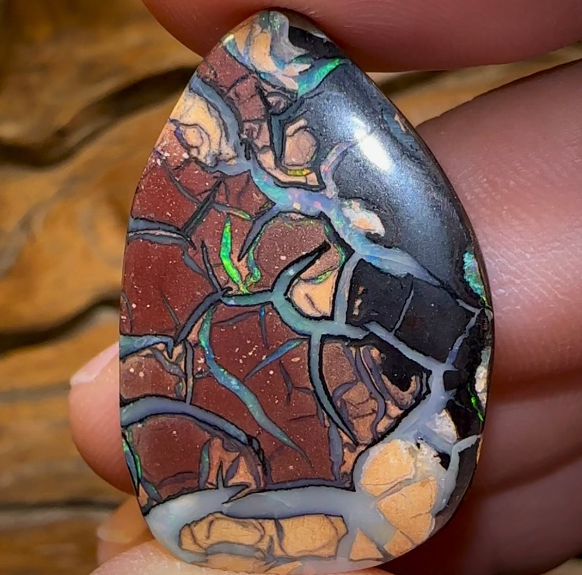 56.1cts - Tribal Koroit Nut Opal. Queensland Boulder Opal - Opal Whisperers