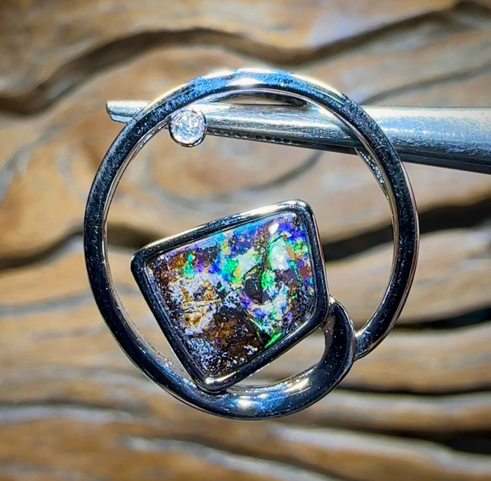 Sterling Silver - “Jockey”SOLID Australian Boulder Opal Pendant - Opal Whisperers