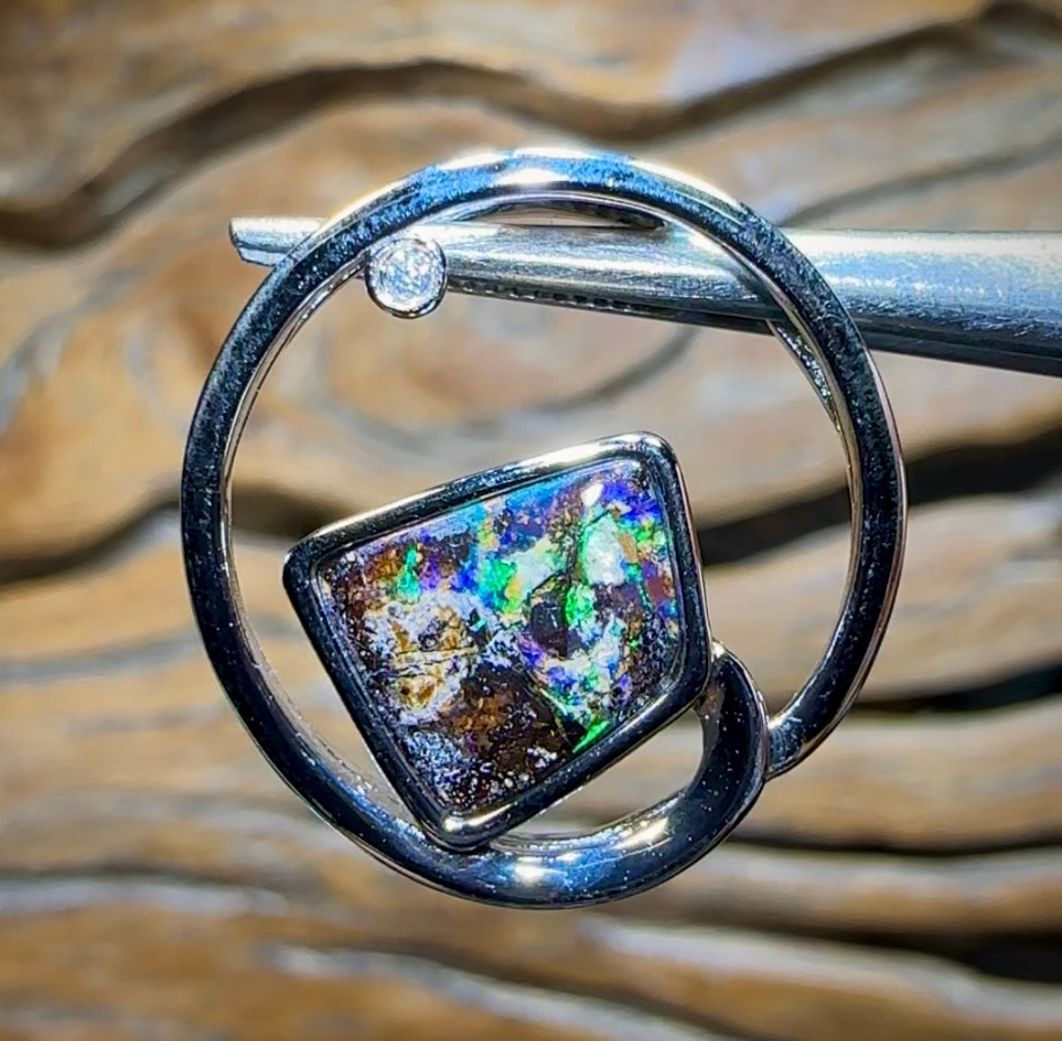 Sterling Silver - “Jockey”SOLID Australian Boulder Opal Pendant - Opal Whisperers