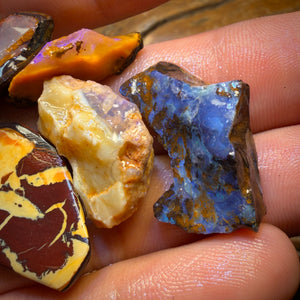 106.4cts - 6x Yowah Nut Rough Opal Parcel. Australian Boulder Opal