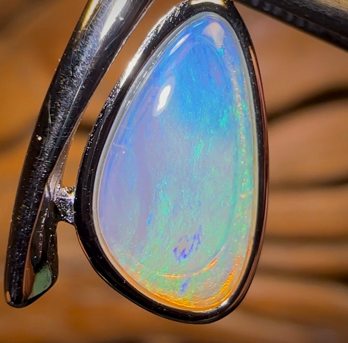 Sterling Silver - Solid South Australian Crystal Opal Pendant