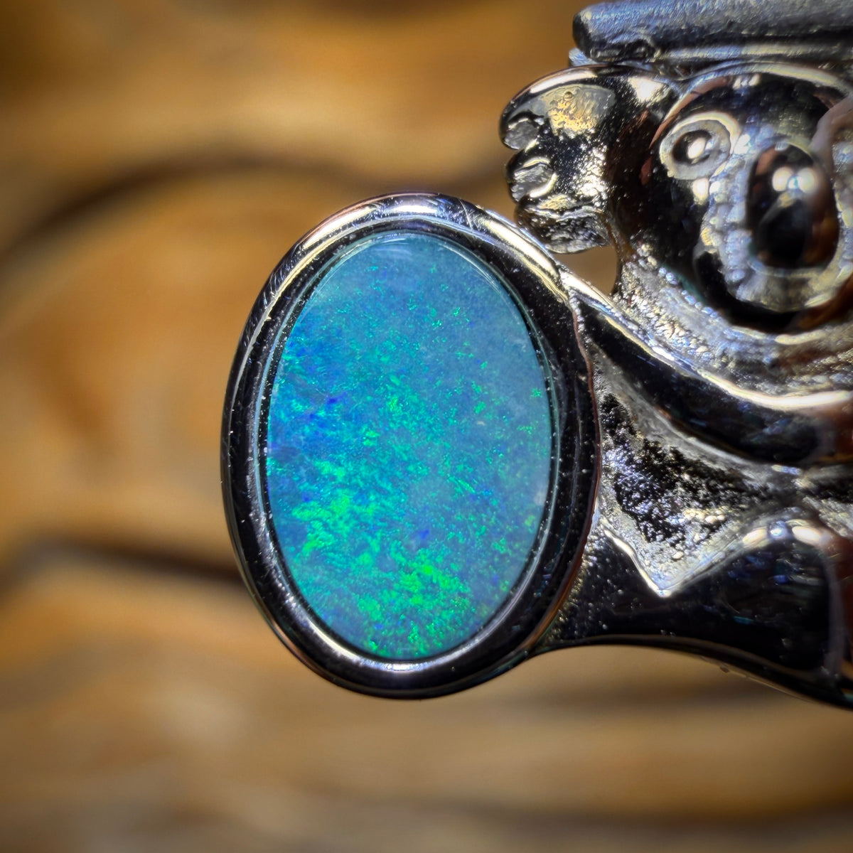 Sterling Silver - Australian Boulder Opal Doublet Pendant