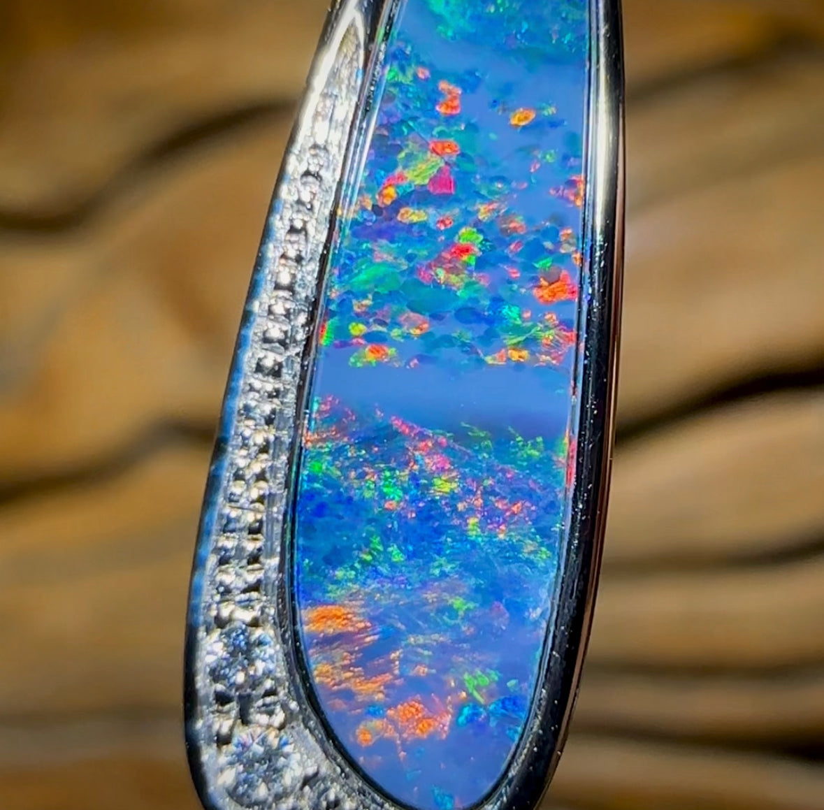 Sterling Silver - Queensland Boulder Opal Doublet Pendant - Opal Whisperers