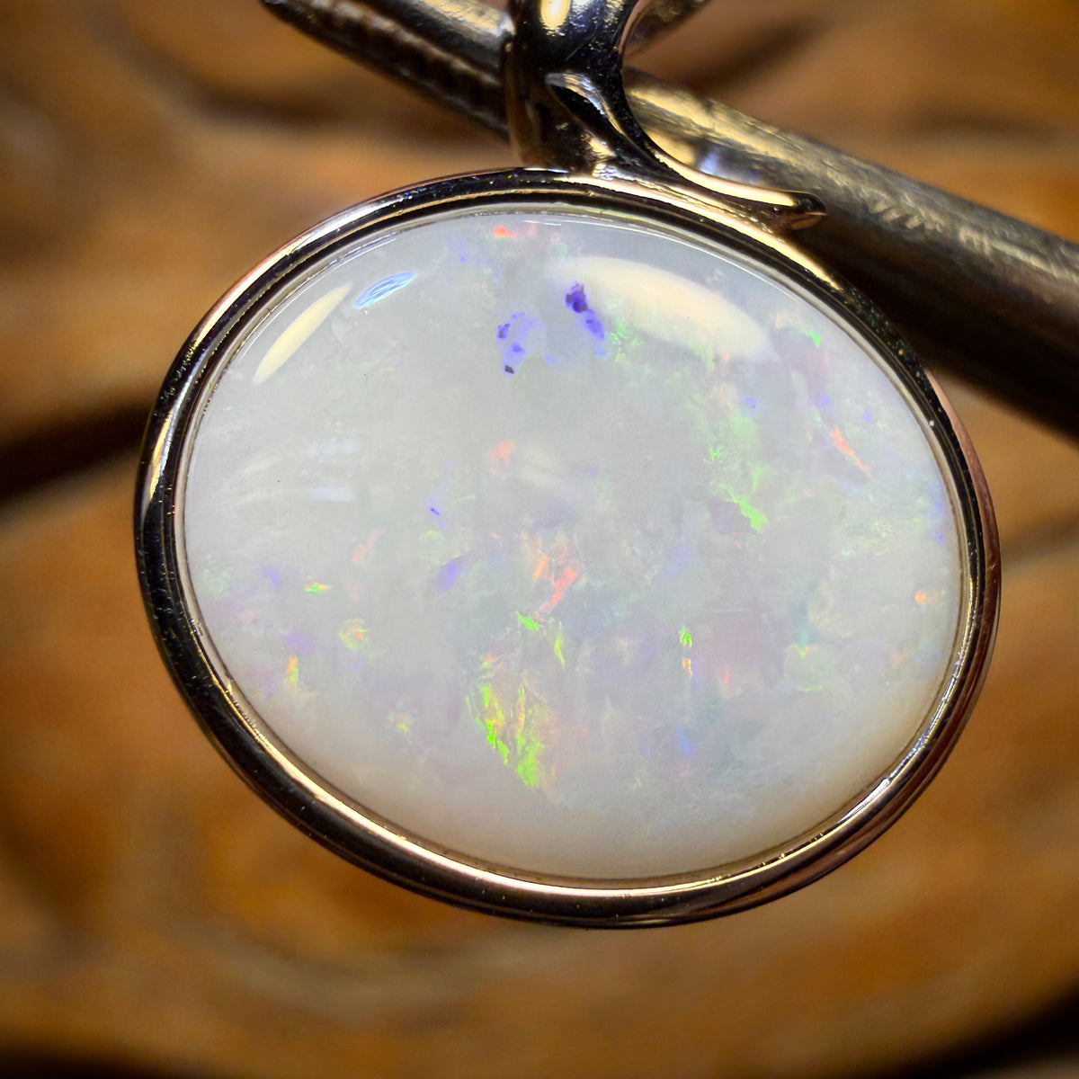 🔨 AUCTION 🔨 Sterling Silver - Solid South Australian White Opal Pendant