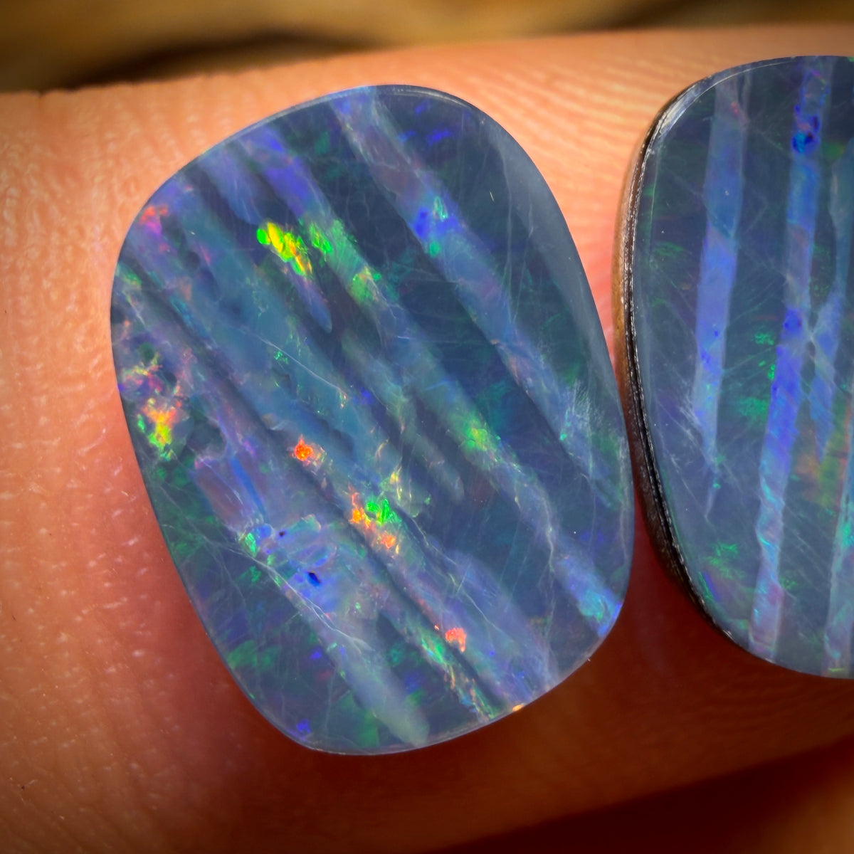 3.8cts - Australian Boulder Opal Doublet Pair
