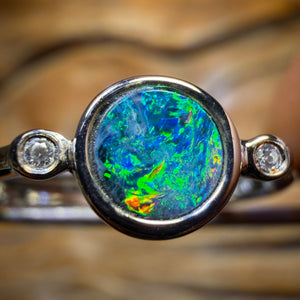 🔨 AUCTION 🔨 Sterling Silver - Queensland Boulder Opal Doublet Ring