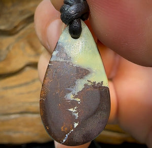 28 x 16mm - Drilled Australian Boulder Opal Necklace. Tribal