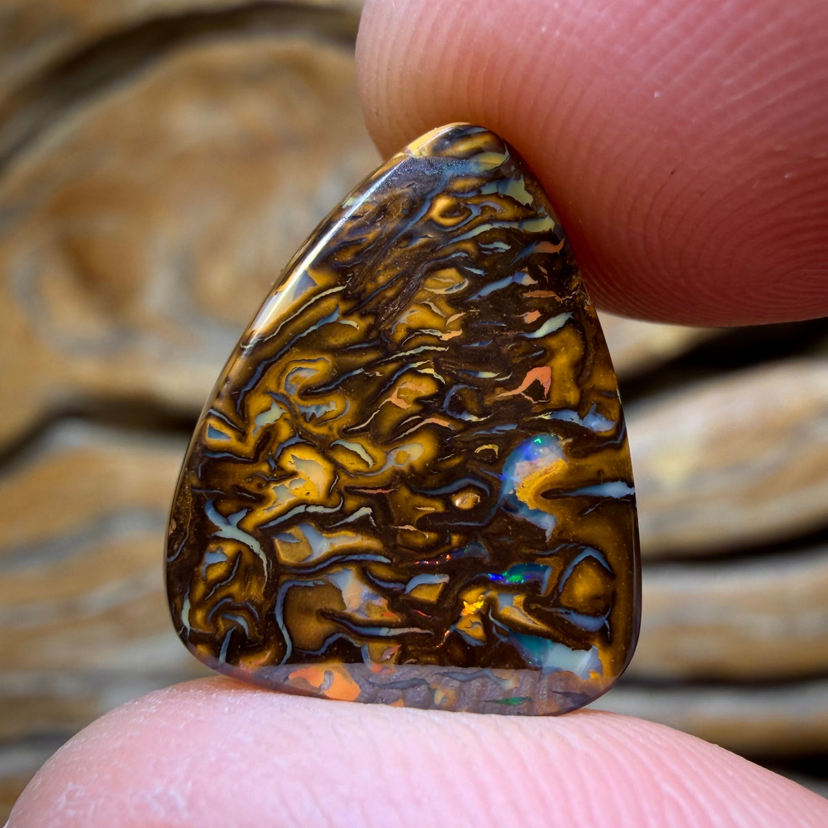 13.6cts - Tribal Yowah Nut Opal Picture Stone. Australian Opal