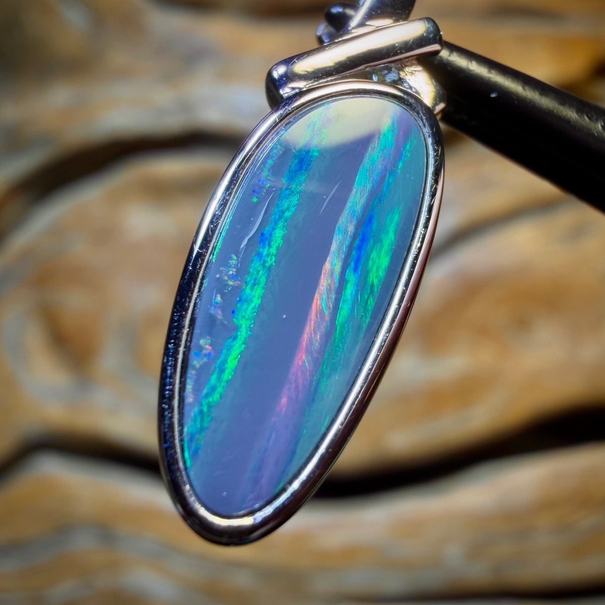 Sterling Silber - Queensland Boulder Opal Doublet Anhänger