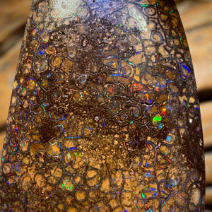 72.7cts - Tan Tribal Yowah Nut Opal. Red Multicolour