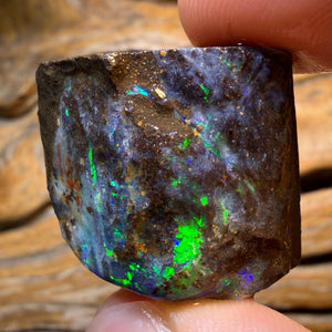 HDW 86.1cts - Queensland Boulder Seam Opal Rough Piece. Natural Split