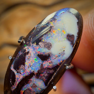 4.1cts - Yowah Nut Partial Crystal Centre Opal. Australian Boulder Opal