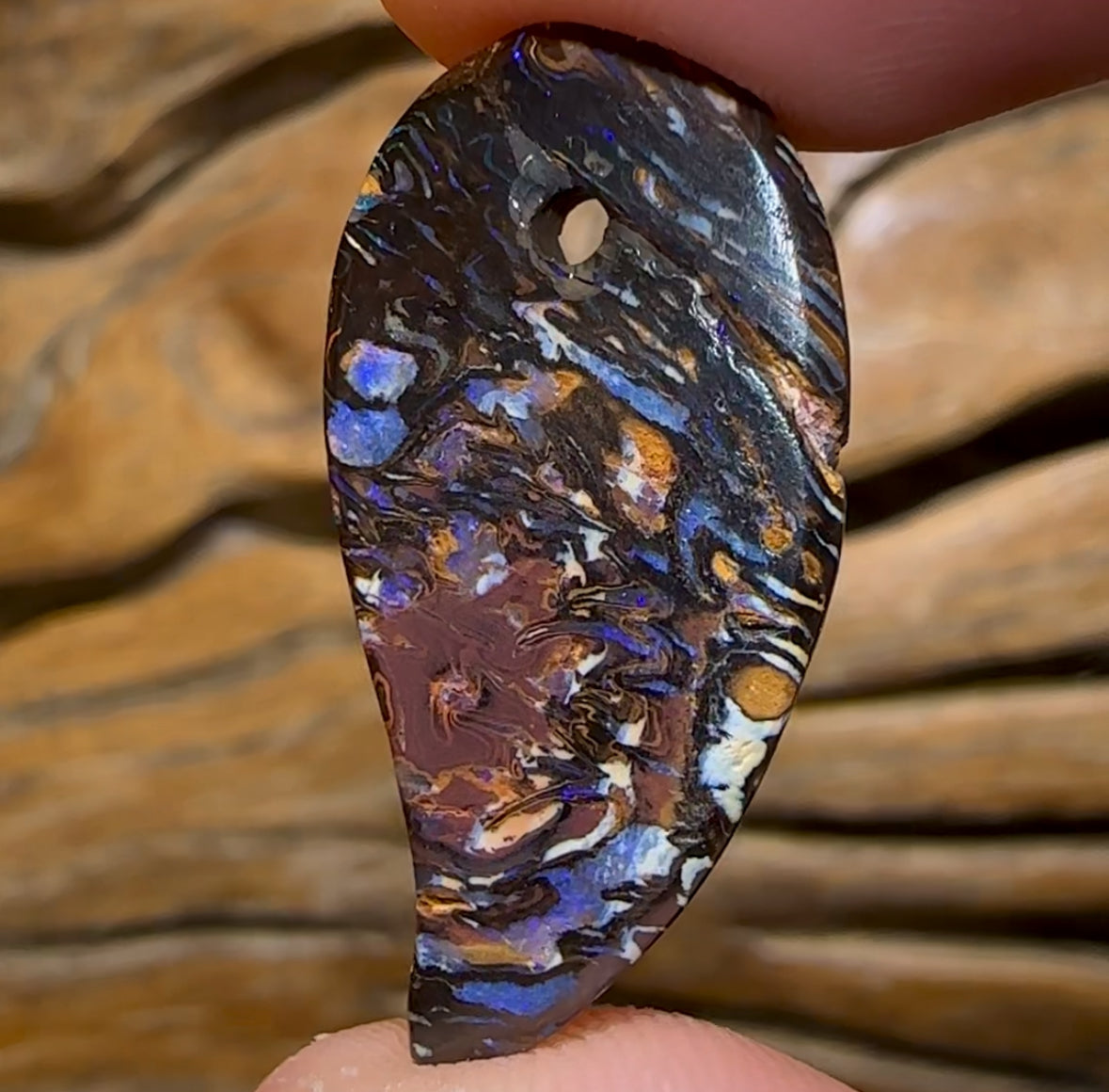 29 x 14mm - Drilled Queensland Boulder Opal