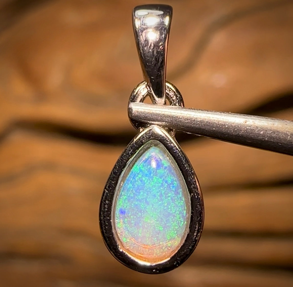 St Silver - Classic Solid Crystal Opal Pendant - Opal Whisperers