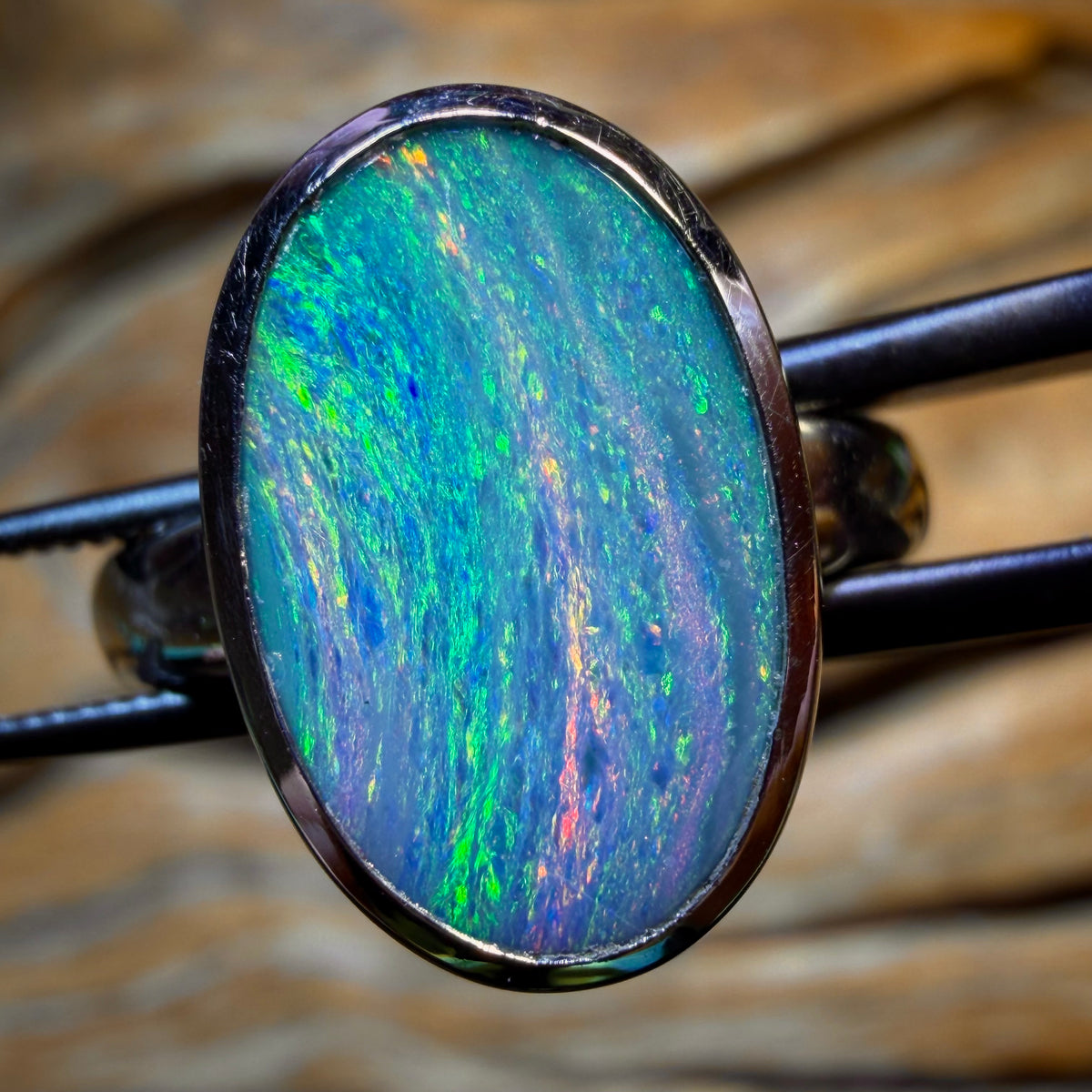 TGIF Sterling Silver - Queensland Boulder Opal Doublet Ring