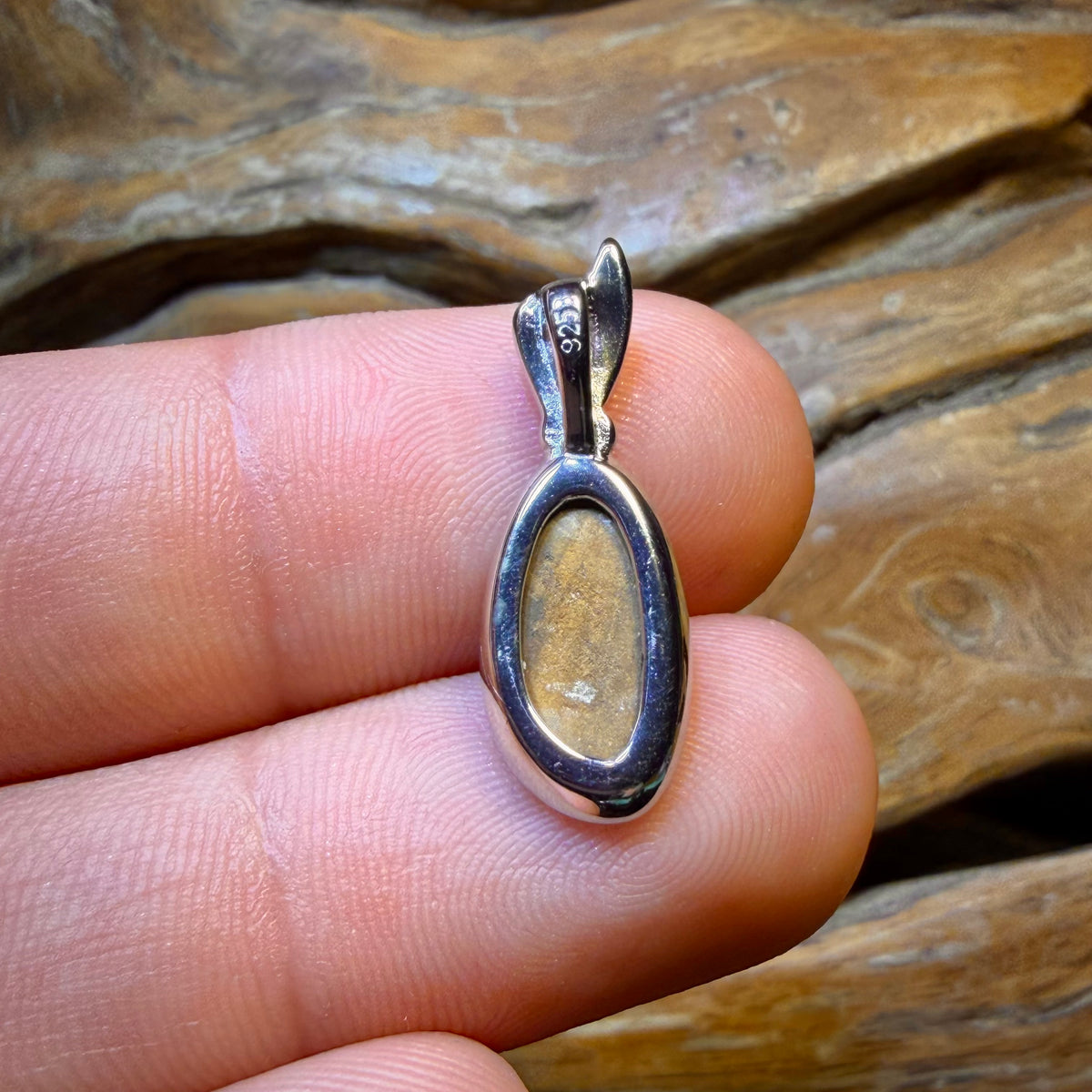 Sterling Silver - Queensland Boulder Opal Doublet Pendant Red