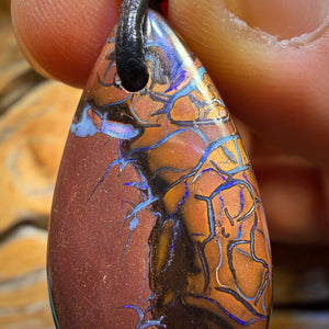 33 x 19mm - Drilled Tribal Queensland Boulder Opal Necklace