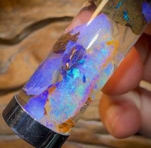 Australian Boulder Opal Time Capsule Pendant Large. A Grade Quality