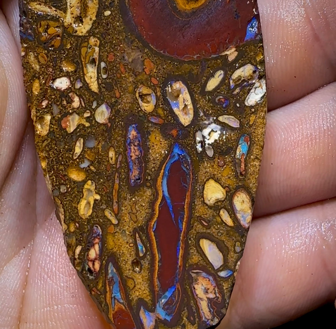 (Template) 112.7cts - Yowah Nut Conglomerate Rough Pair. Australian Boulder Opal - Opal Whisperers