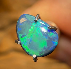 0.8cts - Lightning Ridge Black Opal Doublet Old School 30yr - Opal Whisperers