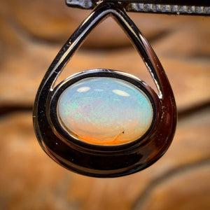 Sterling Silver - Solid South Australian Crystal Opal Pendant