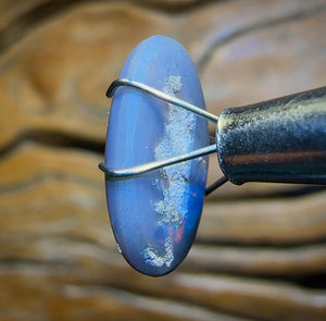 3.65cts - Top GEM Lightning Ridge Solid Black Opal. Red on Black