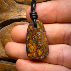 30 x 17mm - Drilled Tribal Queensland Boulder Opal Necklace