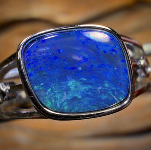 Sterling Silver - Queensland Boulder Opal Doublet Ring Unisex