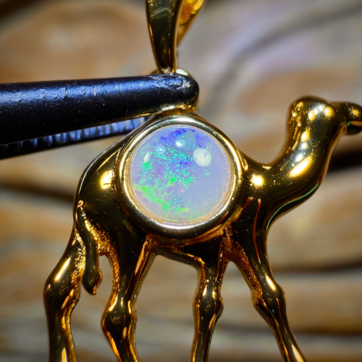 Sterling Silver Gold Plated - Solid South Australian Crystal Opal Pendants Blue / Green. BULK LISTING