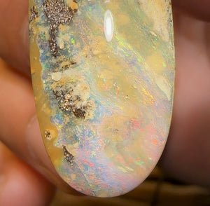 Sterling Silver - Australian Boulder Opal Drilled Pendant - Opal Whisperers