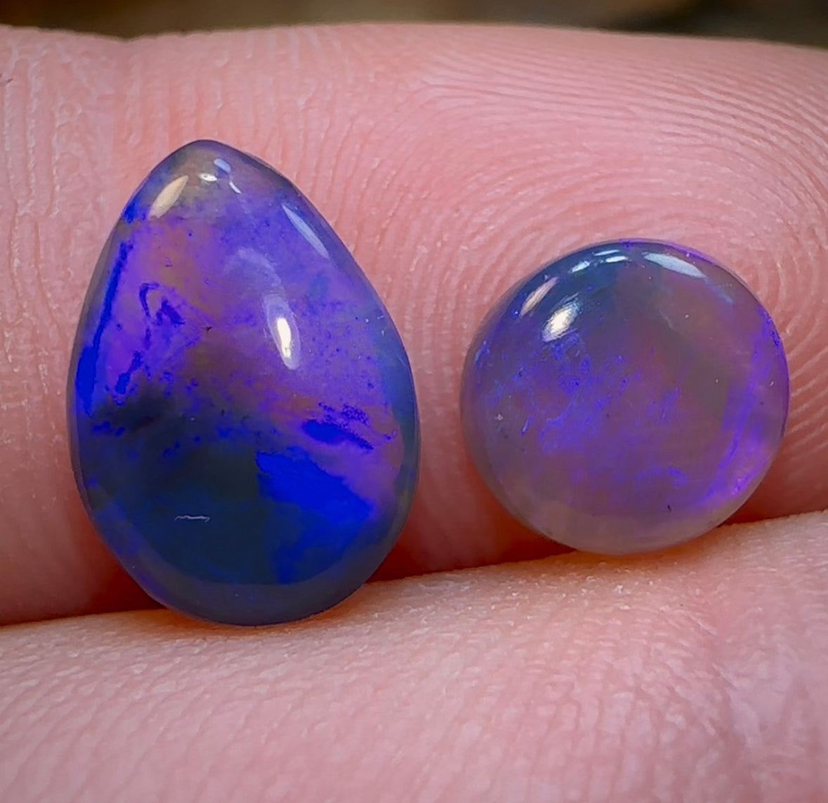 2.65cts - Lightning Ridge Crystal Opal Pair - Opal Whisperers