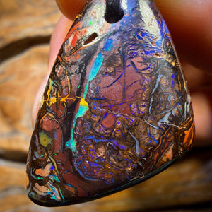 Roadshow Card! 33 x 20mm - Drilled Tribal Queensland Boulder Opal Necklace