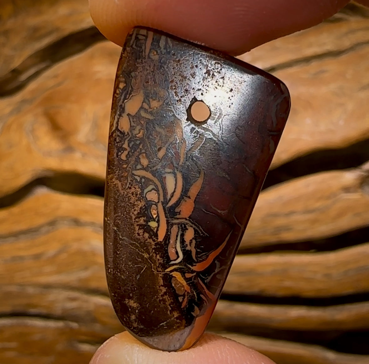 Opale Boulder australienne percée 31 x 18 mm