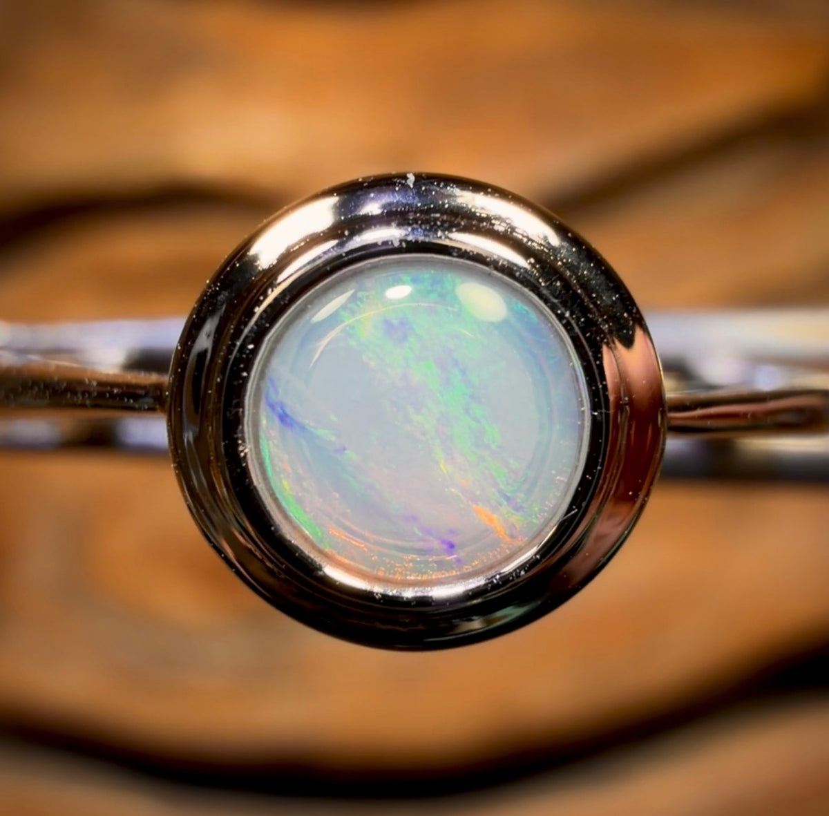 Bague en argent sterling avec opale de cristal d'Australie du Sud