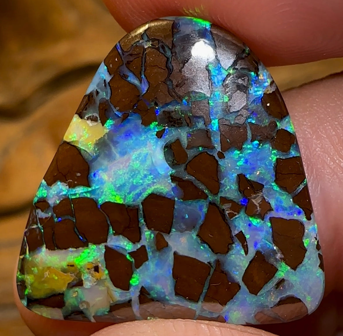 12.5cts - Amazing Queensland Boulder Opal With Unique Pattern from Winton - Opal Whisperers