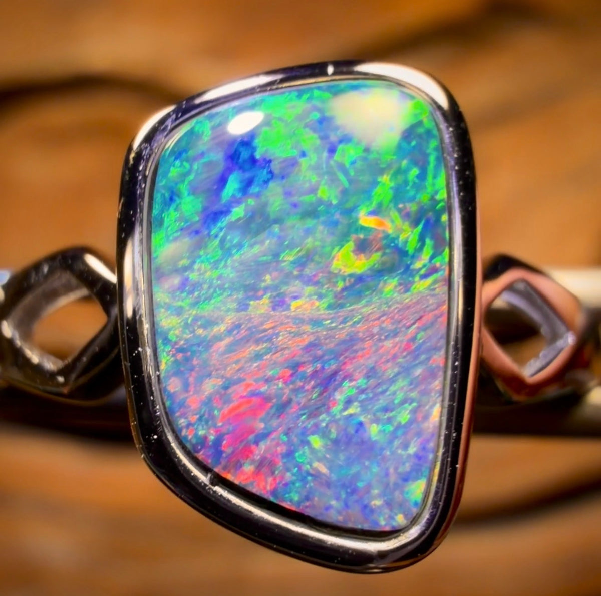 Sterling Silver - Queensland Boulder Opal Doublet Ring
